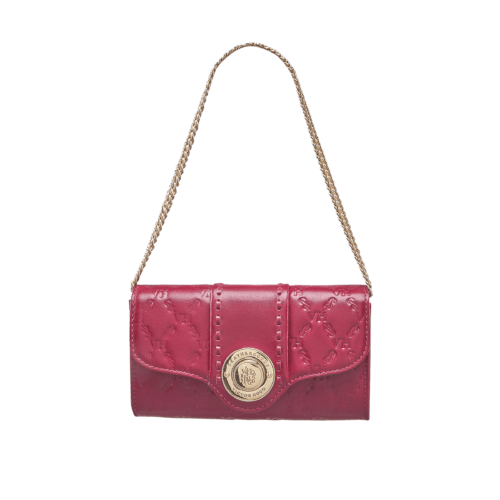 Bolsa Victor Hugo Lock Clutch cereja