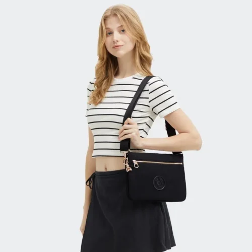 Bolsa Kipling Riri L Zip Preto - Imagem 6