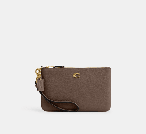 Bolsa De Mão Coach Small Wristlet marrom