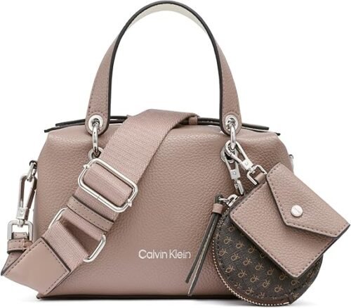 Bolsa Calvin Klein satchel caqui