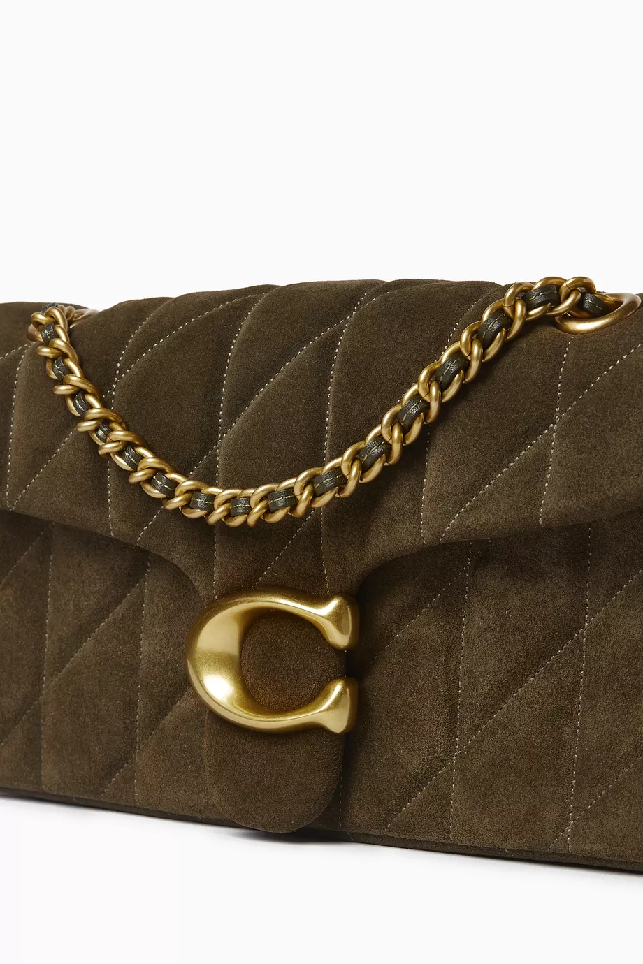 Bolsa Coach Tabby quilting 26 suede oliva - Imagem 4