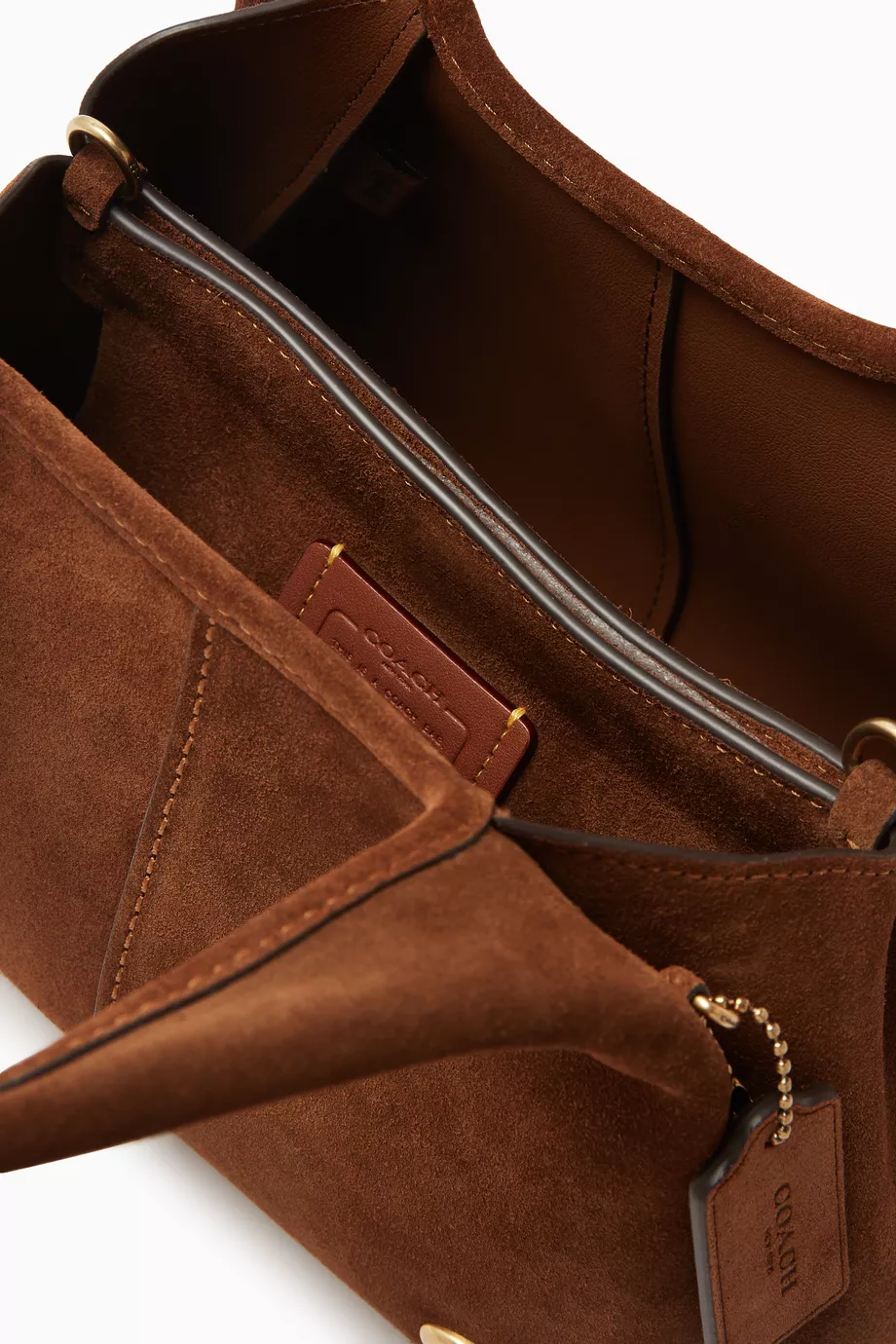 Bolsa Coach Lana 23 suede marrom - Imagem 3