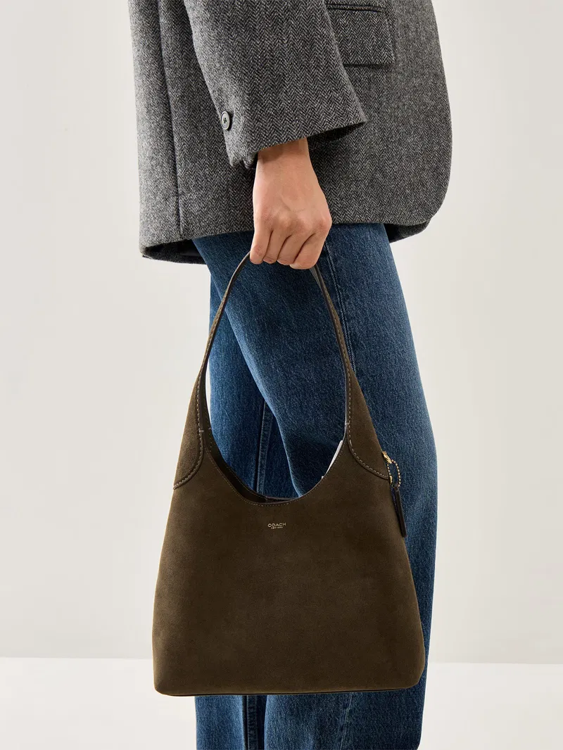 Bolsa Coach Brooklyn 28 suede oliva - Imagem 3