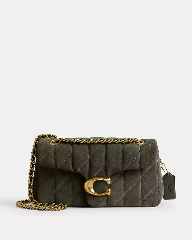 Bolsa Coach Tabby quilting 26 suede oliva