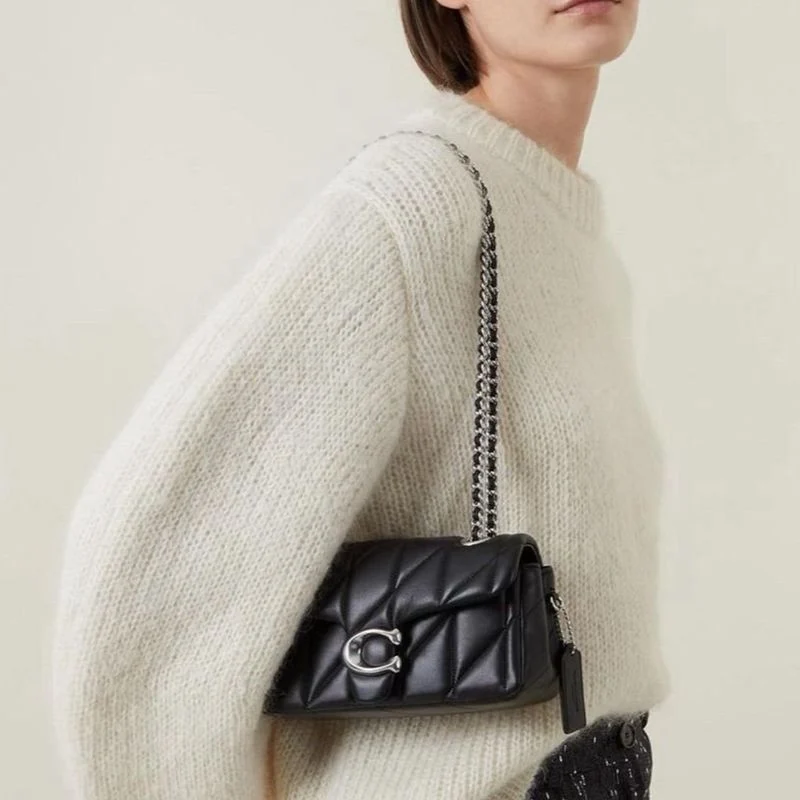 Bolsa Coach Tabby 20 Quilting preta/prata - Imagem 3