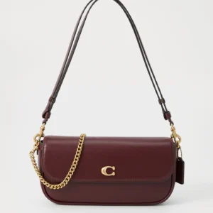 Bolsa Coach Brook Flap Chain vinho