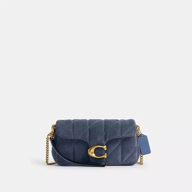 Bolsa Coach Tabby Quilting 19 suede azul