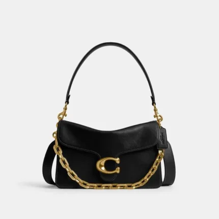 Bolsa Coach Chain Tabby Shoulder preta