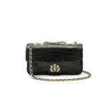 Bolsa Isla Anne Em Couro NEW CROCO PRETO OURO