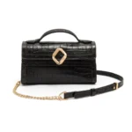 BOLSA TOPHANDLE AURORA-NEW CROCO PRETO